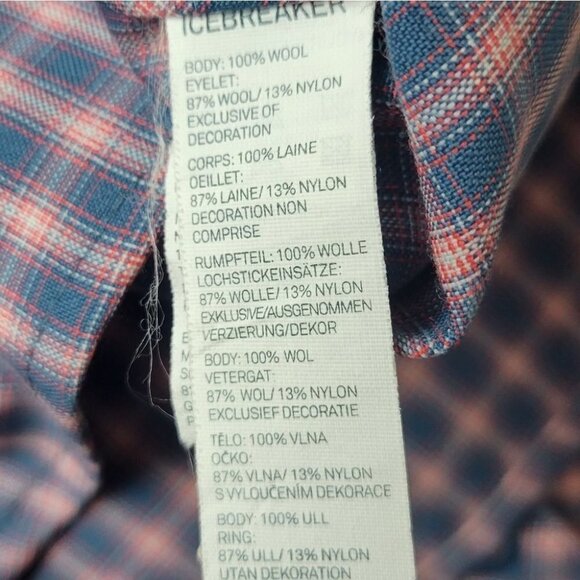 ICEBREAKER terra plaid long sleeve shirt merino wool S - Picture 11 of 15